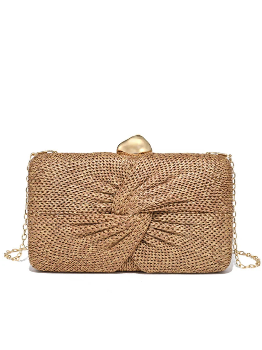 Women's Clutches & Wedding Party Evening Bags Box-shaped Woven Straw Bag - Image 2