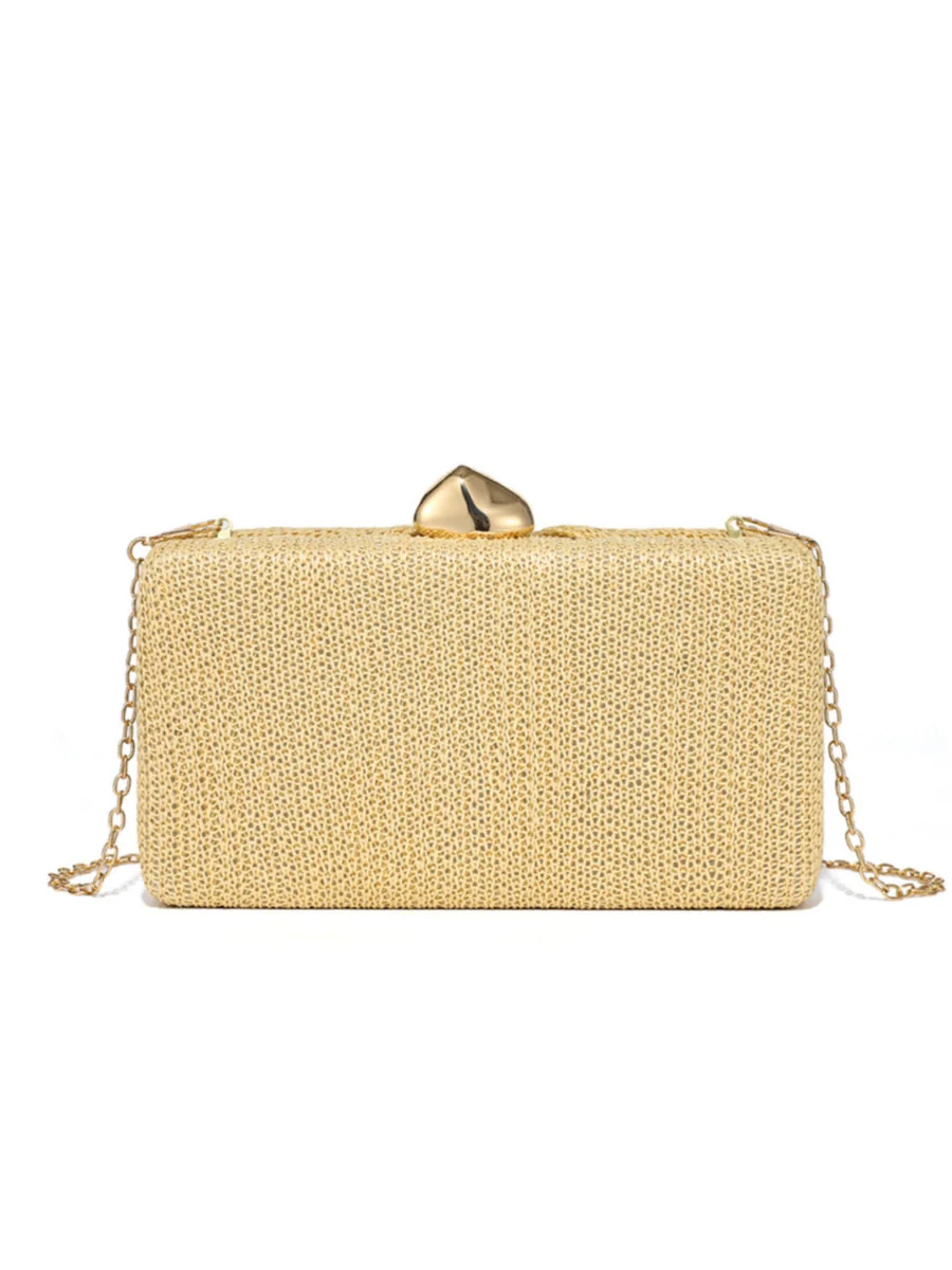 Women's Clutches & Wedding Party Evening Bags Box-shaped Woven Straw Bag - Image 5