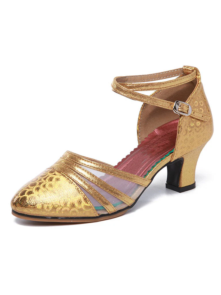 Women's Dancewear Shoes Buckle Low Heel Closed Toe Latin Dance Shoes - Image 7