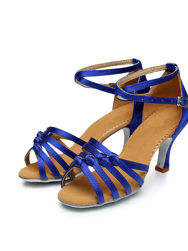 Women's Dancewear Shoes Buckle Peep Toe Ankle Strap Heel Latin Shoes - Image 6