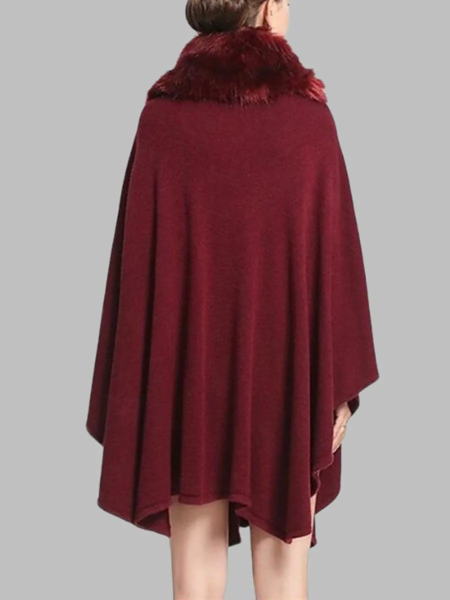 Women's Faux Solid coloured Winter Wedding Party Cape Warm Wrap/Shawls - Image 2