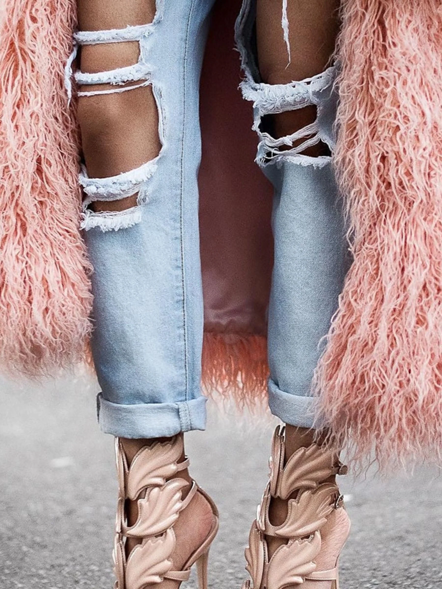 Women's Pink Elegant Long Sleeve Faux Fur Warm Wedding Daily Wrap - Image 6