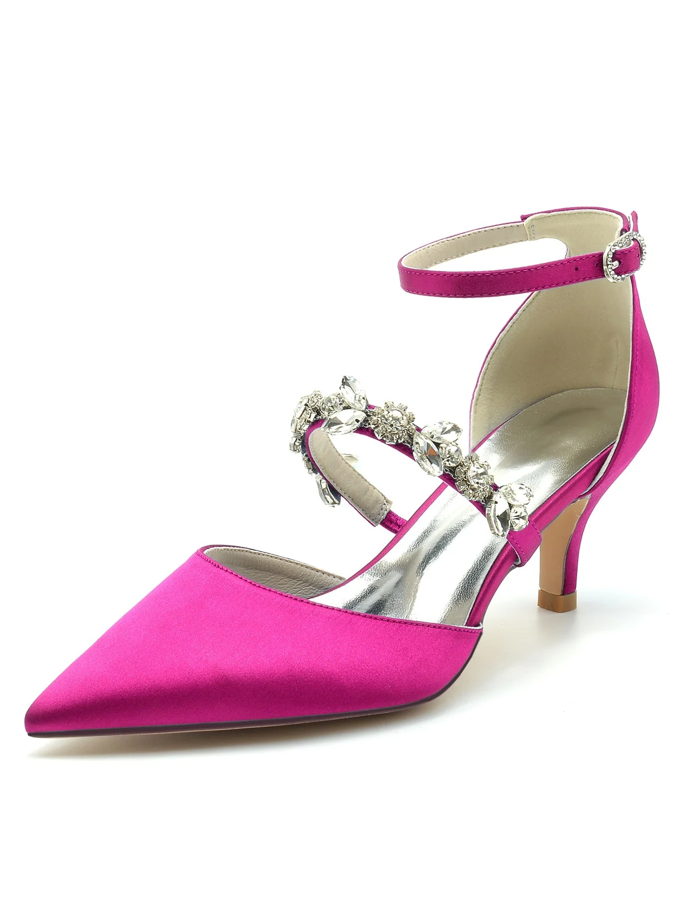 Women's Rhinestone Flat Heel Pointed Toe Bridesmaid Shoes - Image 13