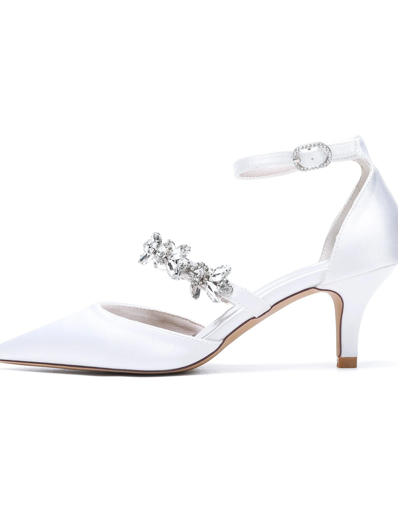 Women's Rhinestone Flat Heel Pointed Toe Bridesmaid Shoes - Image 6