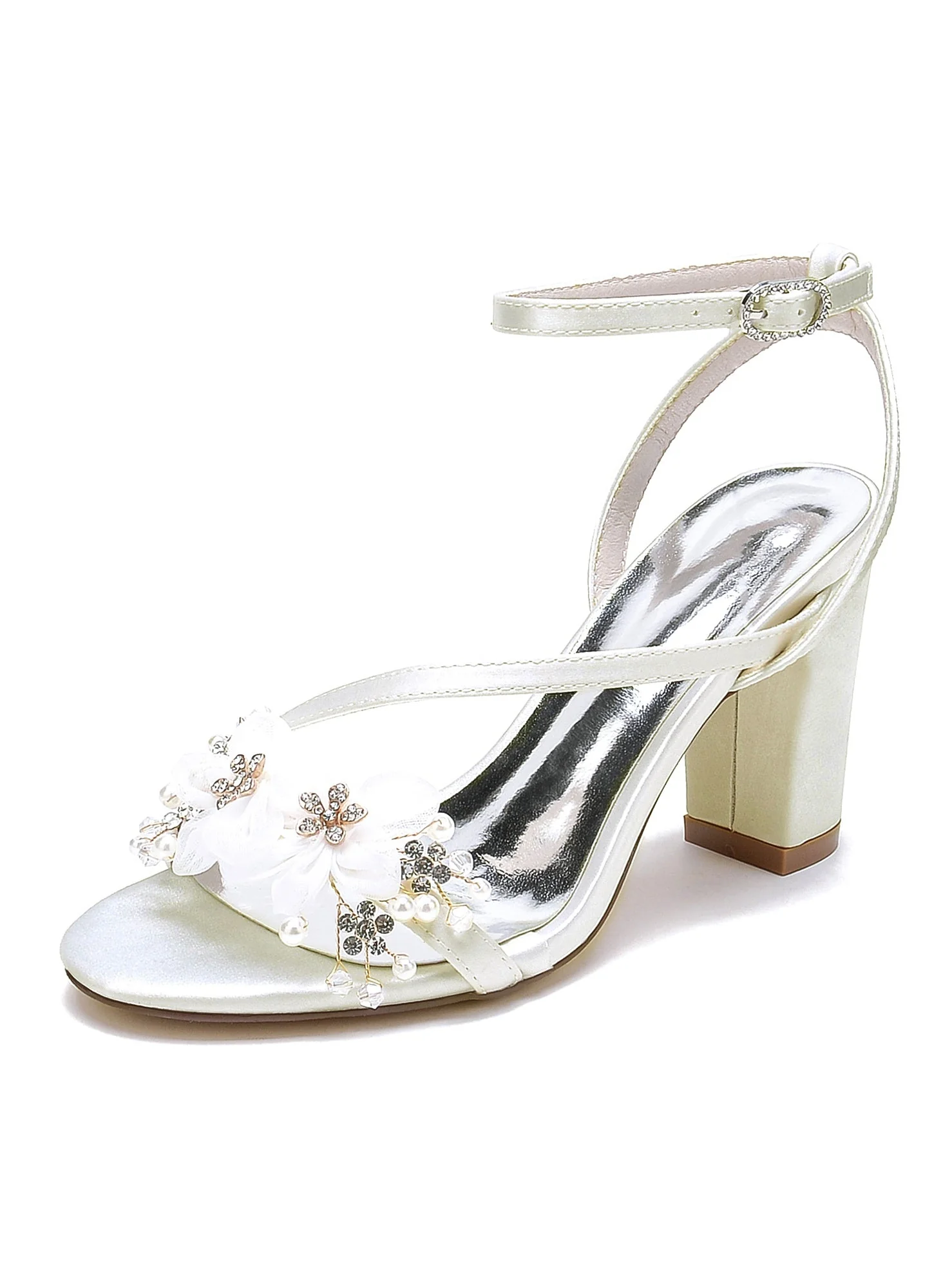 Women's Rhinestone High Heel Open Toe Bridesmaid Shoes - Image 6