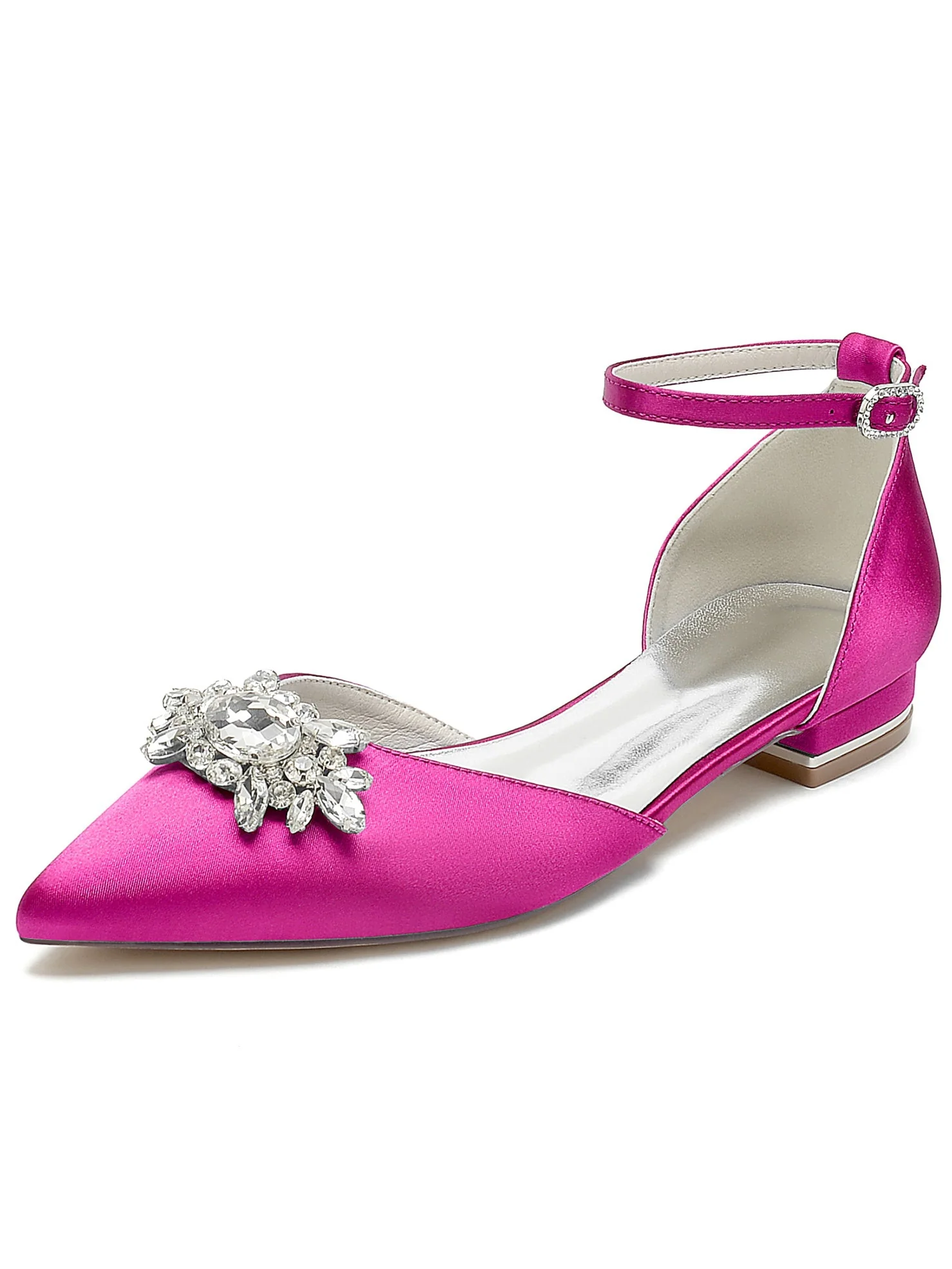 Women's Rhinestone Low Heel Pointed Toe Bridesmaid Shoes - Image 11