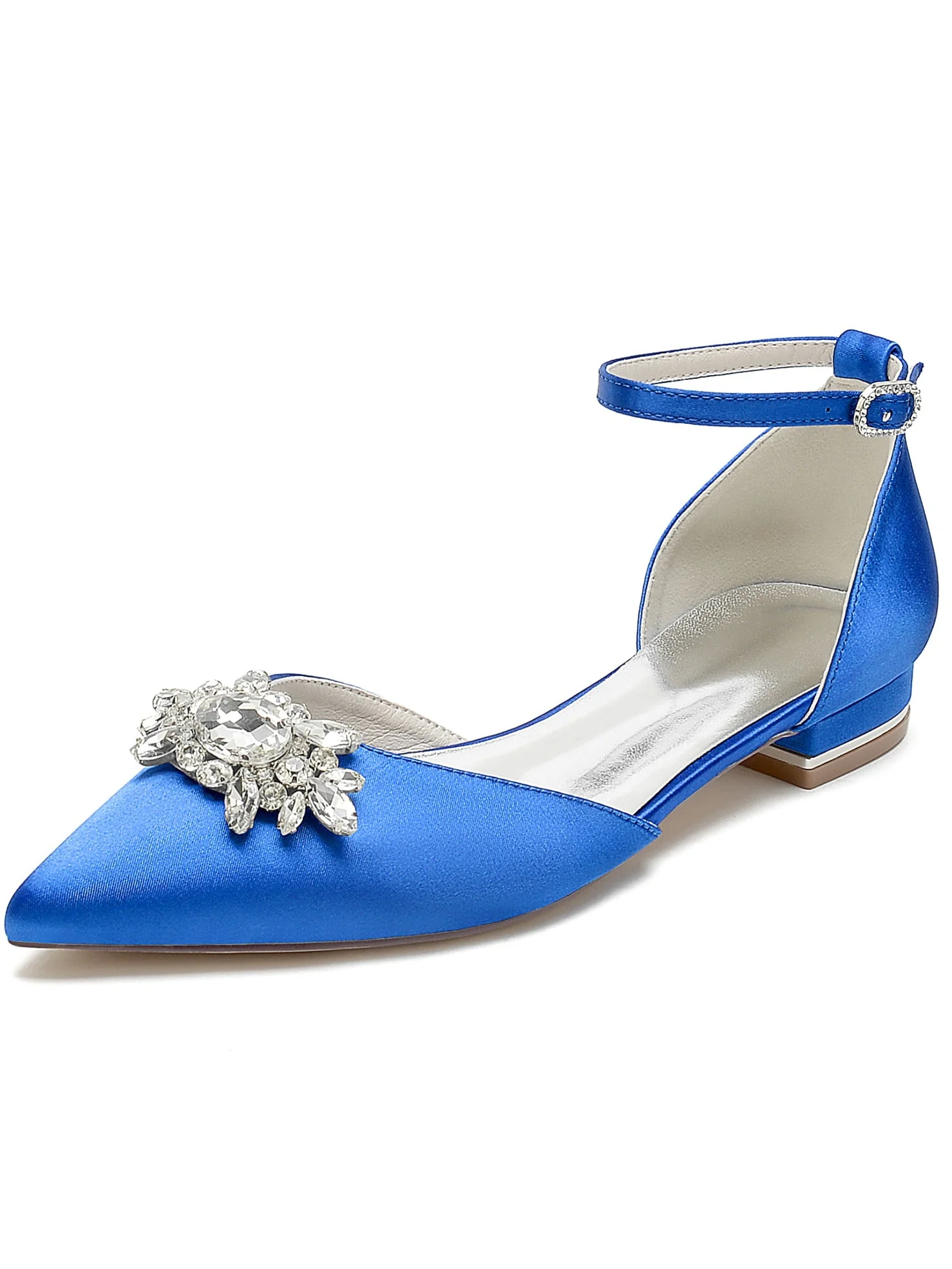 Women's Rhinestone Low Heel Pointed Toe Bridesmaid Shoes - Image 12