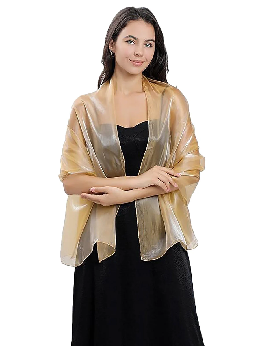 Women's Sheer Pure colour Silk Soft Wedding Formal Shawl - Image 13