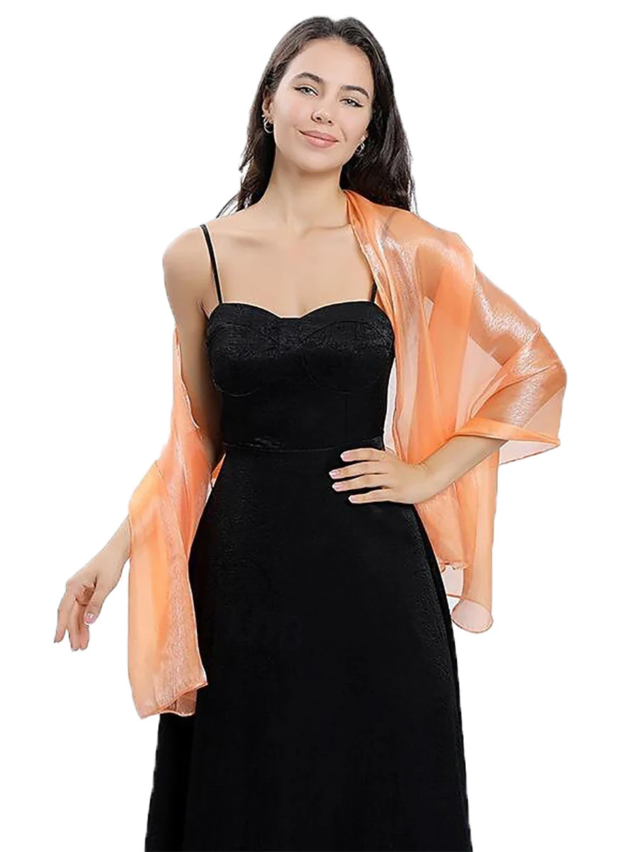 Women's Sheer Pure colour Silk Soft Wedding Formal Shawl - Image 17