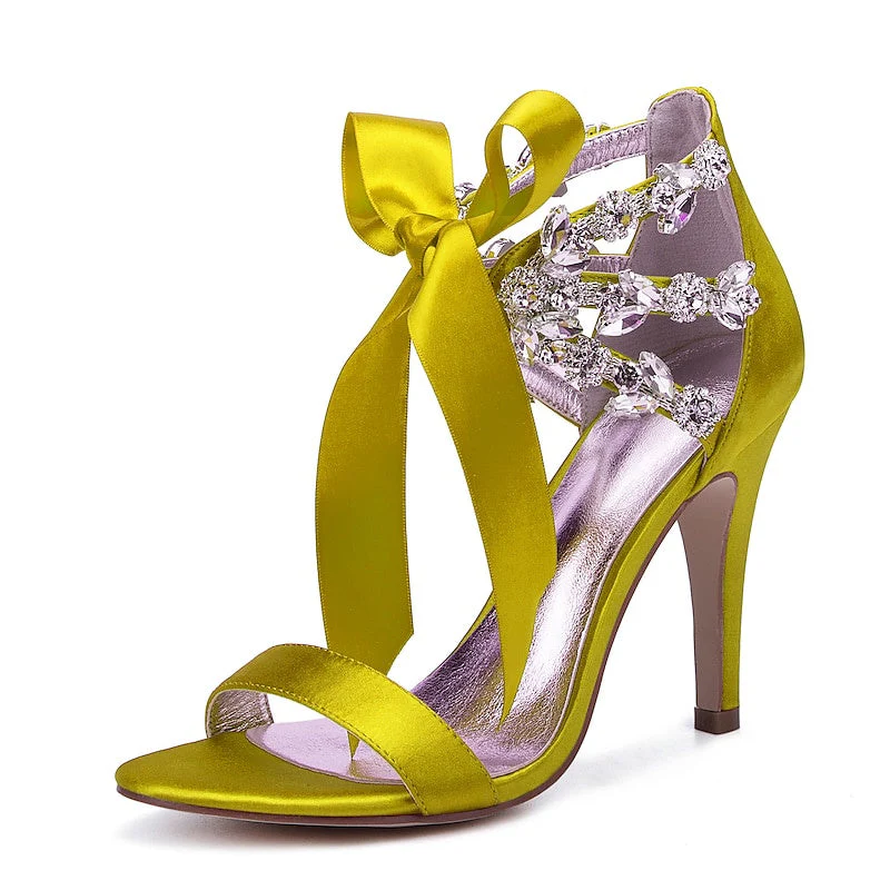 Women's Wedding Bling Bling Stilettos Sparkling High Heel Bridal Shoes - Image 11