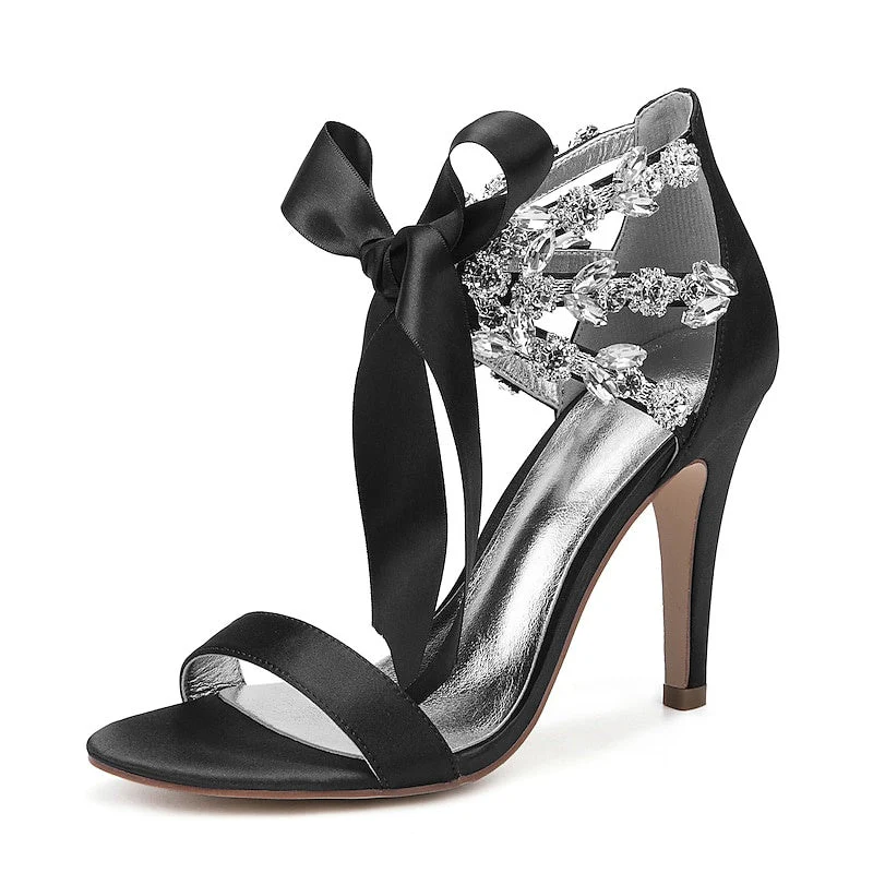 Women's Wedding Bling Bling Stilettos Sparkling High Heel Bridal Shoes - Image 12