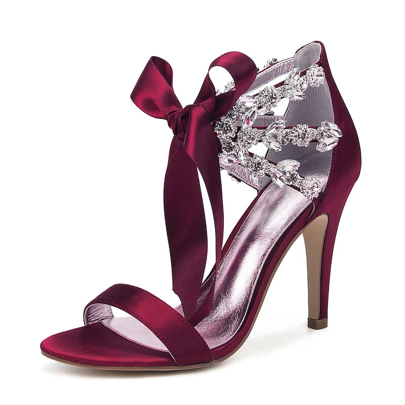 Women's Wedding Bling Bling Stilettos Sparkling High Heel Bridal Shoes - Image 4