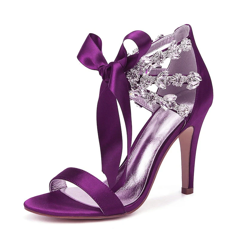 Women's Wedding Bling Bling Stilettos Sparkling High Heel Bridal Shoes - Image 8