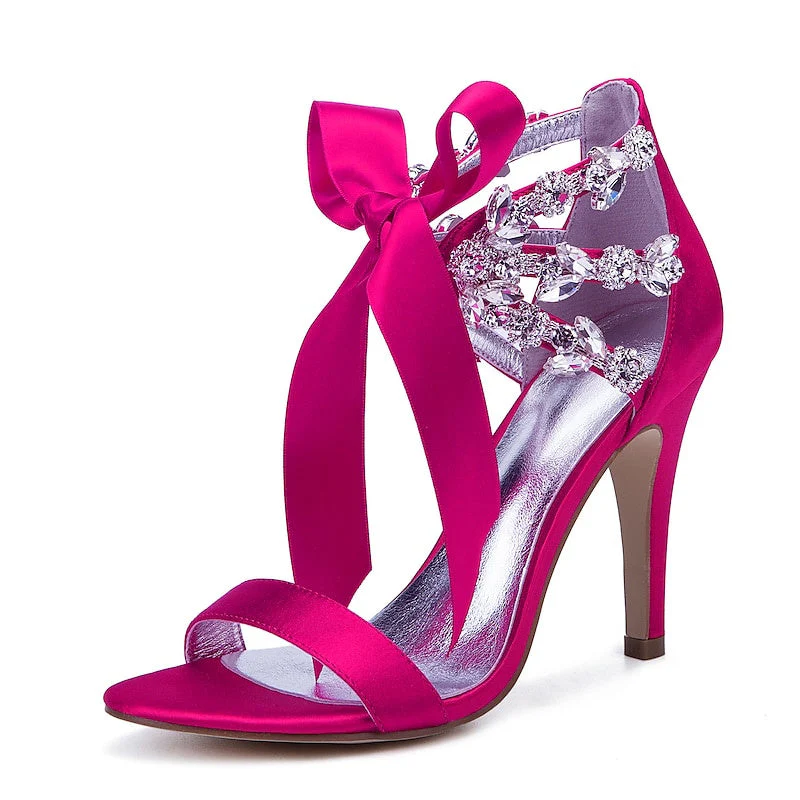 Women's Wedding Bling Bling Stilettos Sparkling High Heel Bridal Shoes - Image 9
