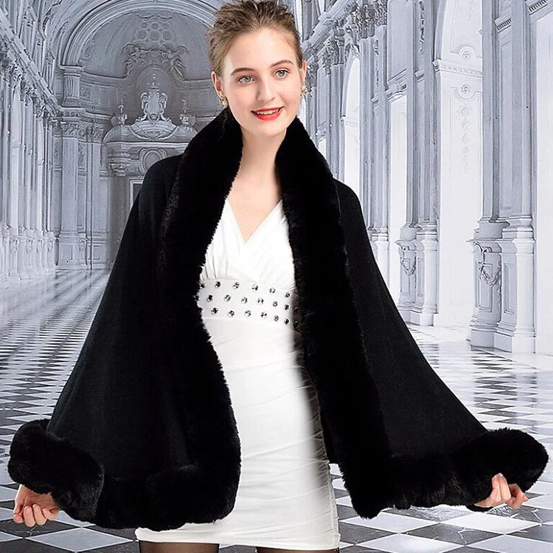 Women's Wedding Bridal Long Sleeves Wrap/Shawls With Pure Color & Split Joint - Image 5
