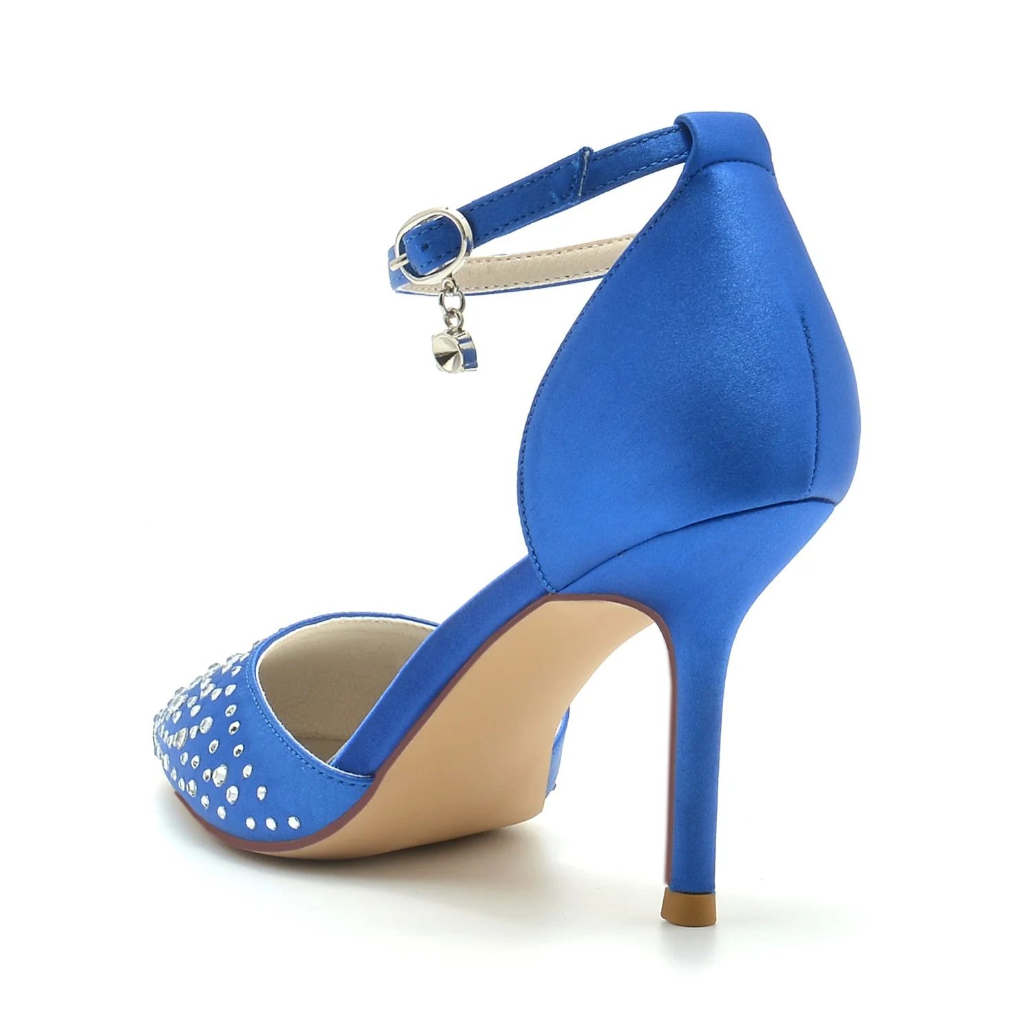 Women's Wedding Mini Crystal Stiletto Pointed Toe Buckle Bridal Shoes - Image 4