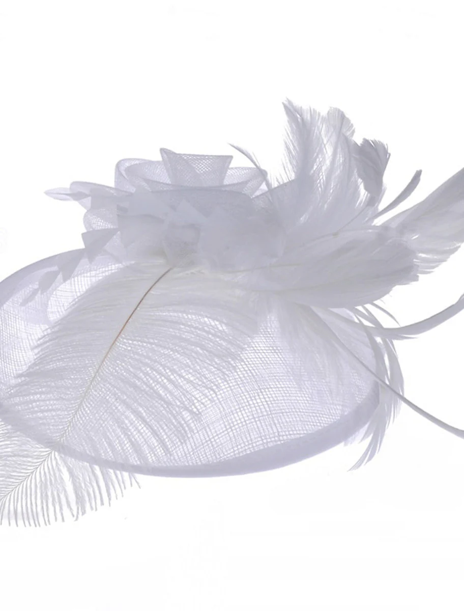 Women's Wedding Party Church Daily Feather Flower Headband Clip/Fascinator - Image 8