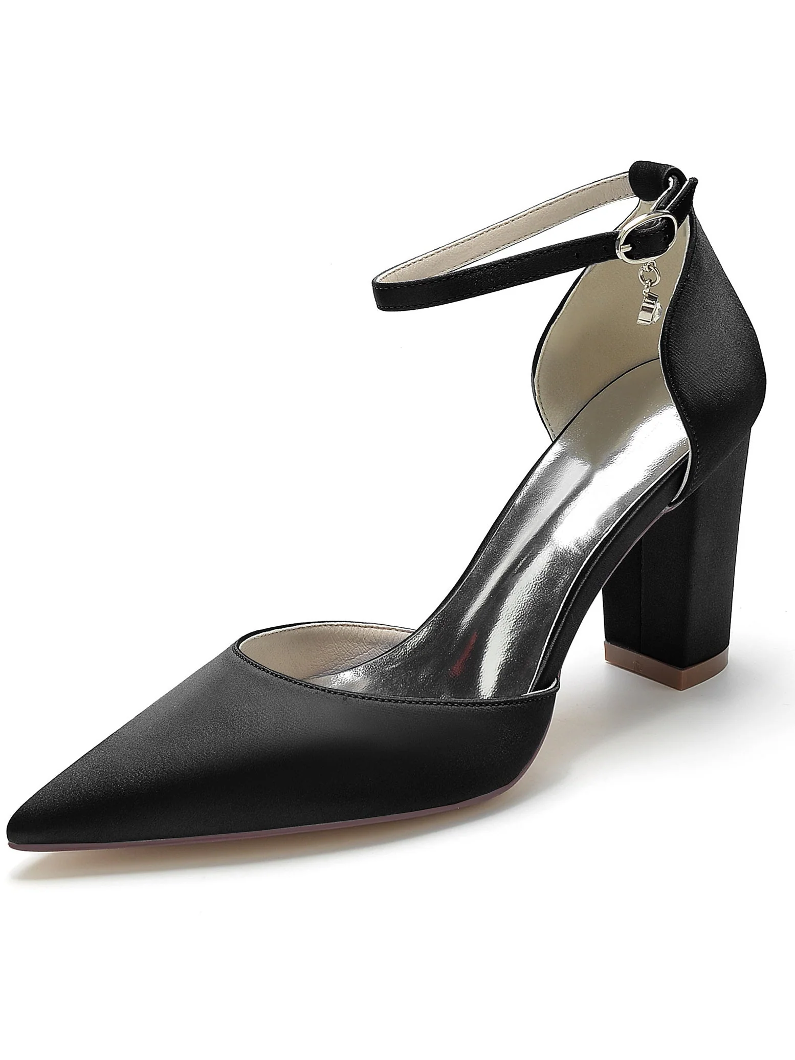 Women's Wedding Rhinestone High Heel Pointed Toe Bridal Shoes - Image 7