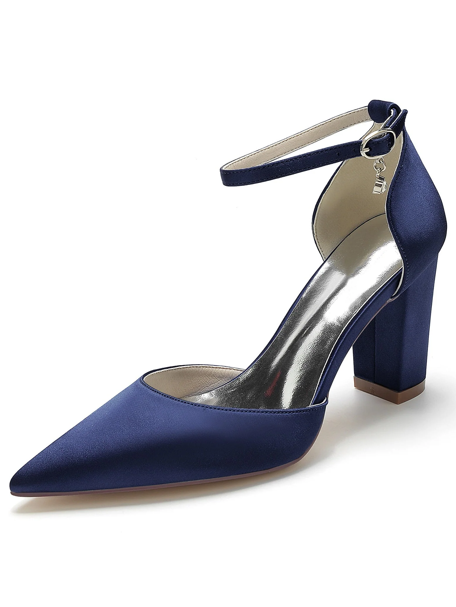 Women's Wedding Rhinestone High Heel Pointed Toe Bridal Shoes - Image 9