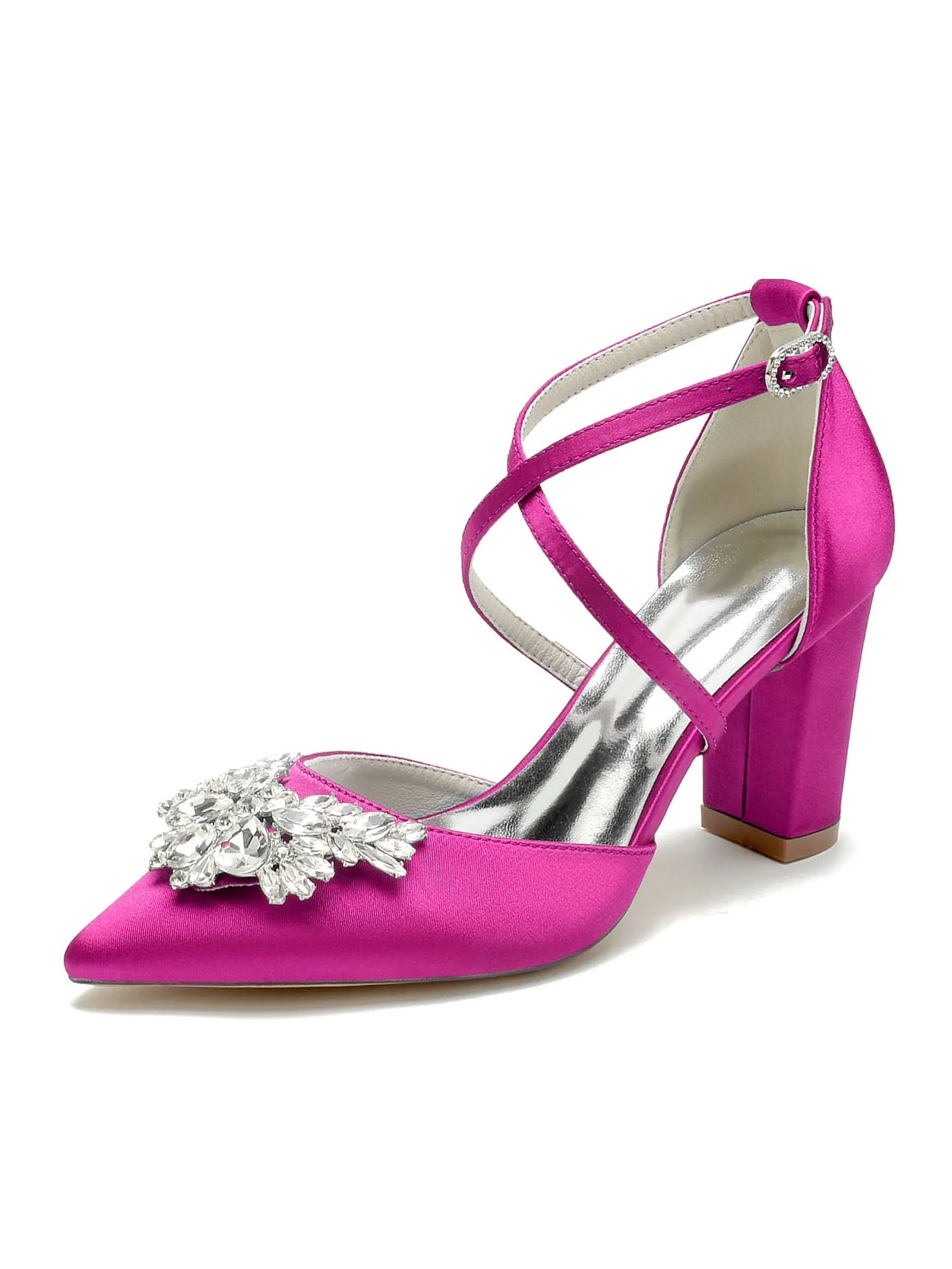 Women's Wedding Shoes Rhinestone High Heel Pointed Toe Bridal Shoes - Image 13