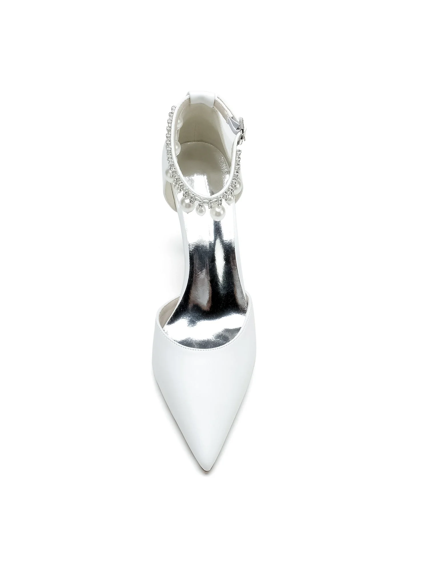 Women's Wedding Rhinestone High Heel Pointed Toe Bridesmaid Shoes - Image 3
