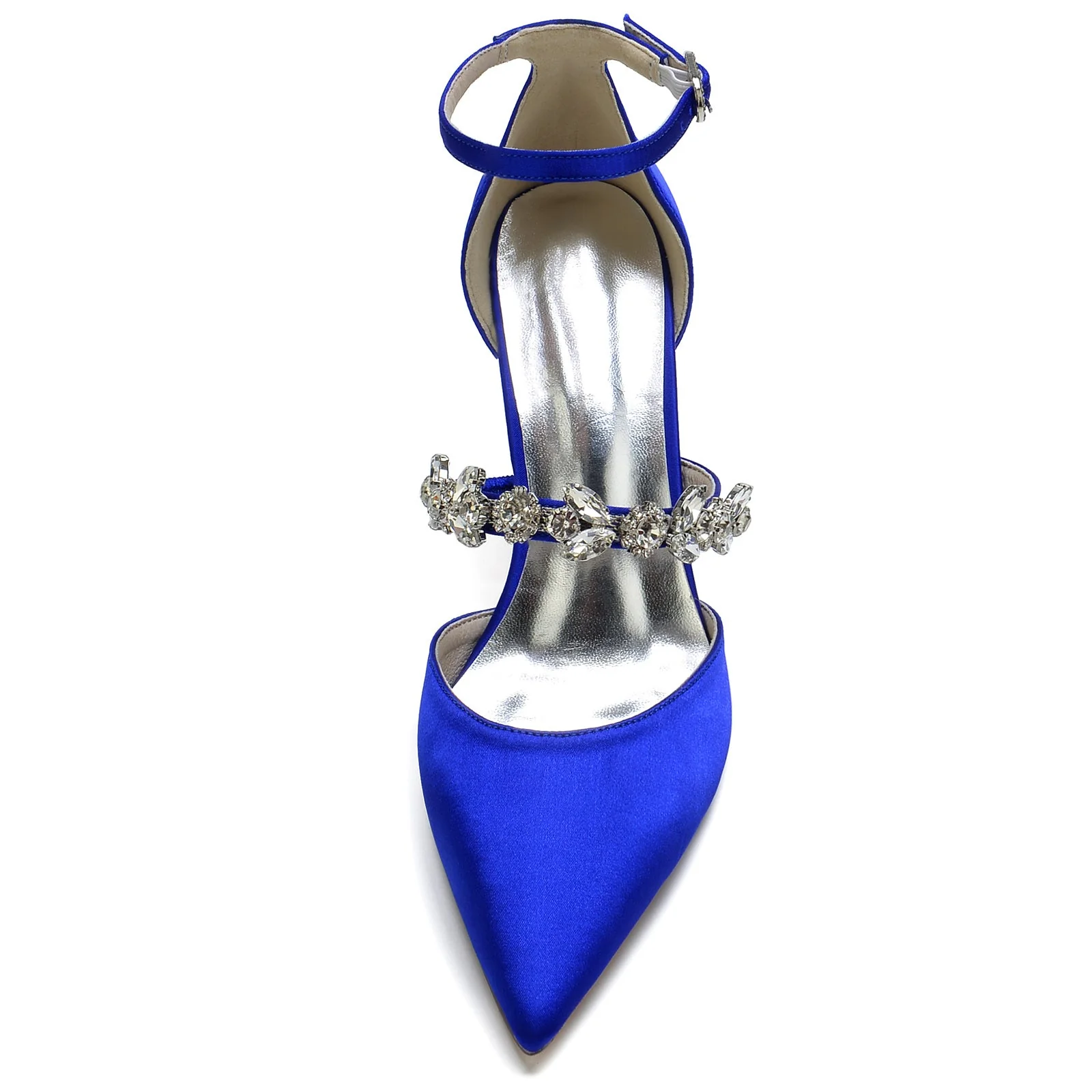 Women's Wedding Rhinestone Stiletto Heel Pointed Toe Bridal Shoes - Image 5