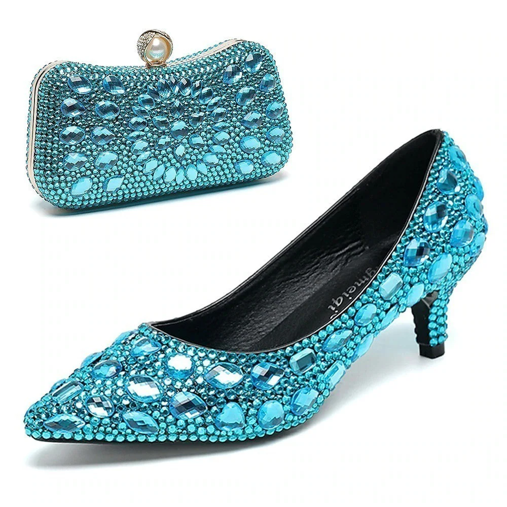 Women's Wedding Shoe Pumps Bling Bling Shoes Dress Shoes Glitter Crystal Sequined Jeweled Bridal Shoes - Image 6