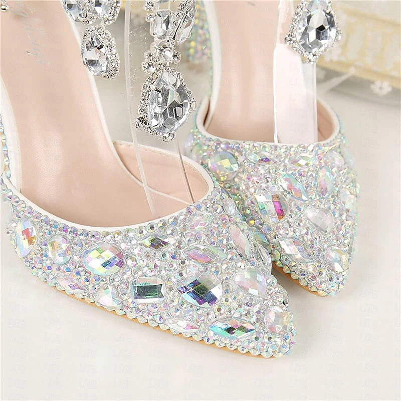 Women's Wedding Shoe Pumps Glitter Crystal Sequined Jeweled Bridal Shoes - Image 3
