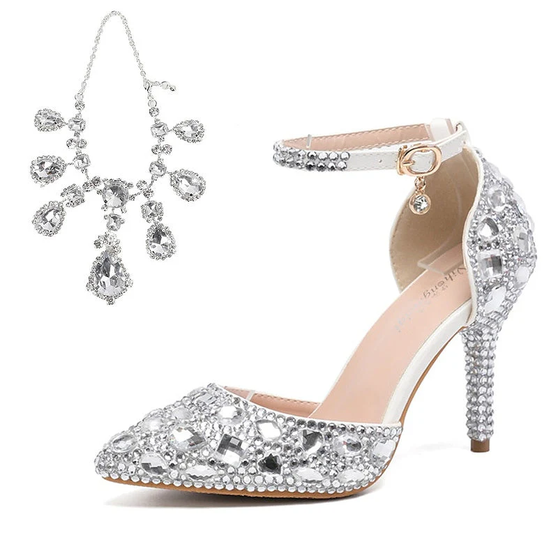 Women's Wedding Shoe Pumps Glitter Crystal Sequined Jeweled Bridal Shoes - Image 8