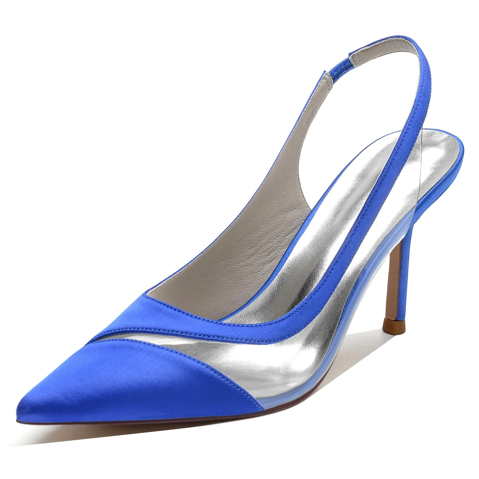 Women's Wedding Shoe Satin Pointed Toe Stiletto Rubber Buckle Bridal Shoes - Image 4