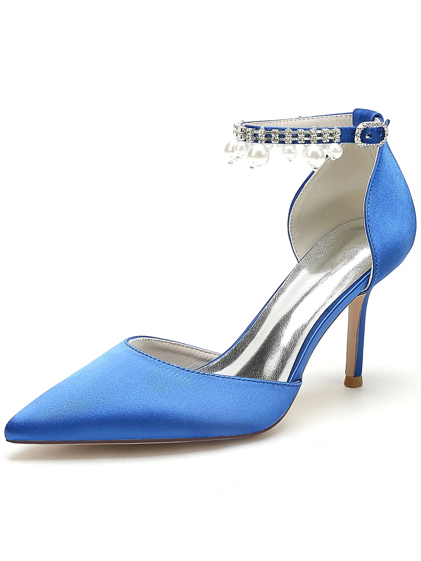 Women's Wedding Shoes Beadings High Heel Pointed Toe Bridesmaid Shoes - Image 10