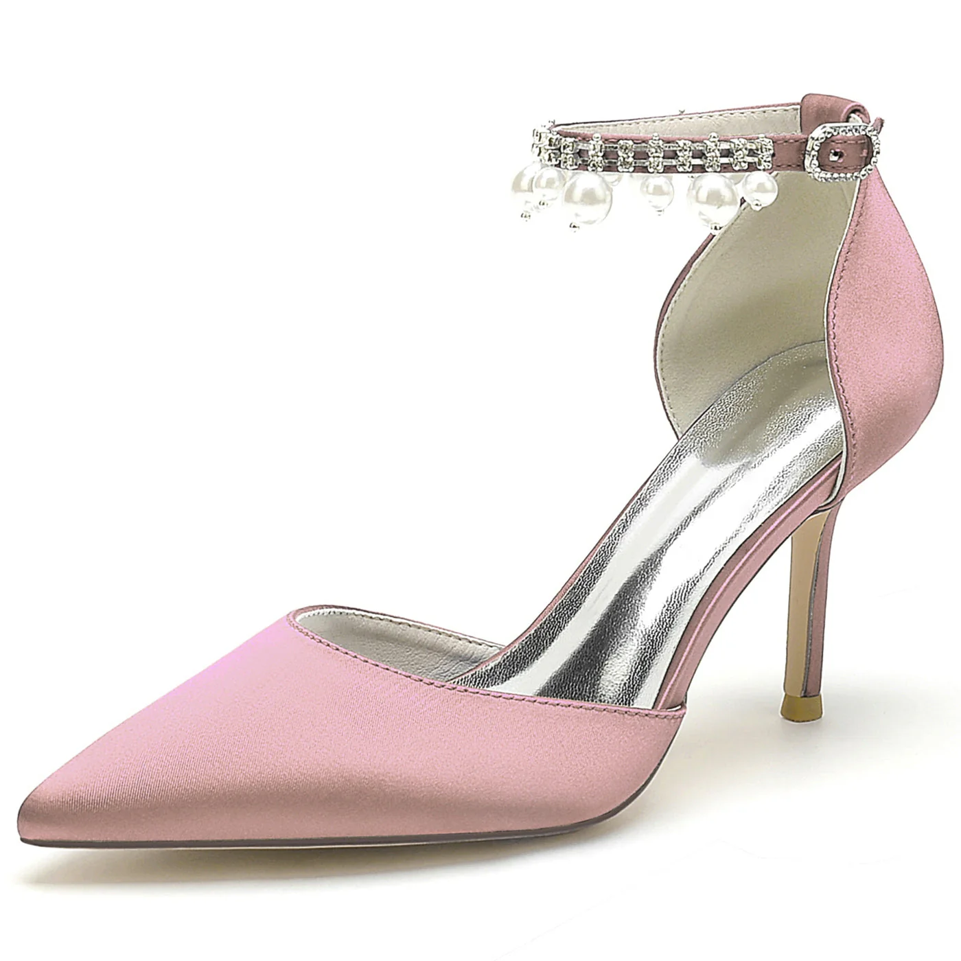 Women's Wedding Shoes Beadings High Heel Pointed Toe Bridesmaid Shoes - Image 14
