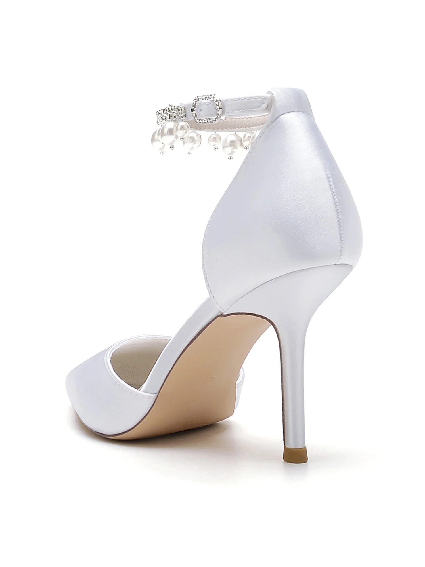 Women's Wedding Shoes Beadings High Heel Pointed Toe Bridesmaid Shoes - Image 3
