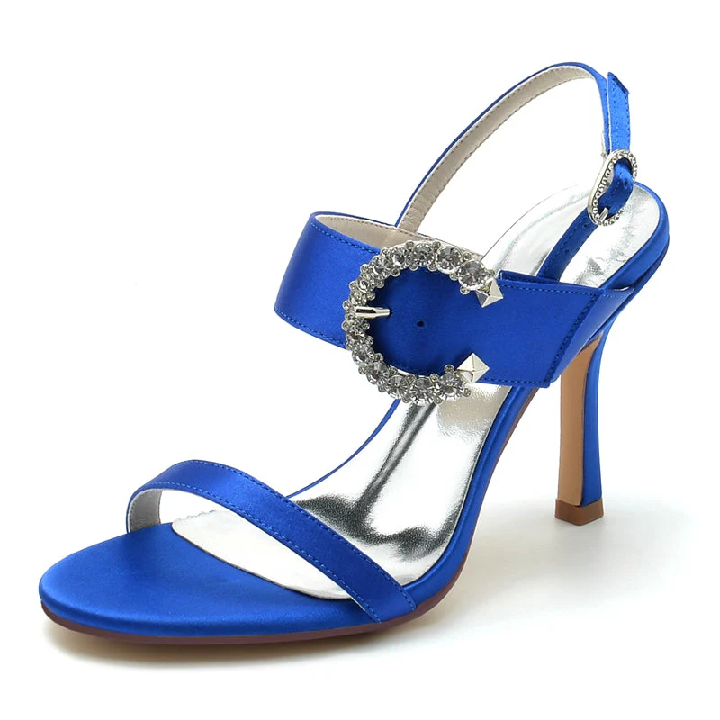 Women's Wedding Shoes Black Peep Toe Stiletto Heel Curved Rhinestone Fashion Bridal Shoes - Image 2