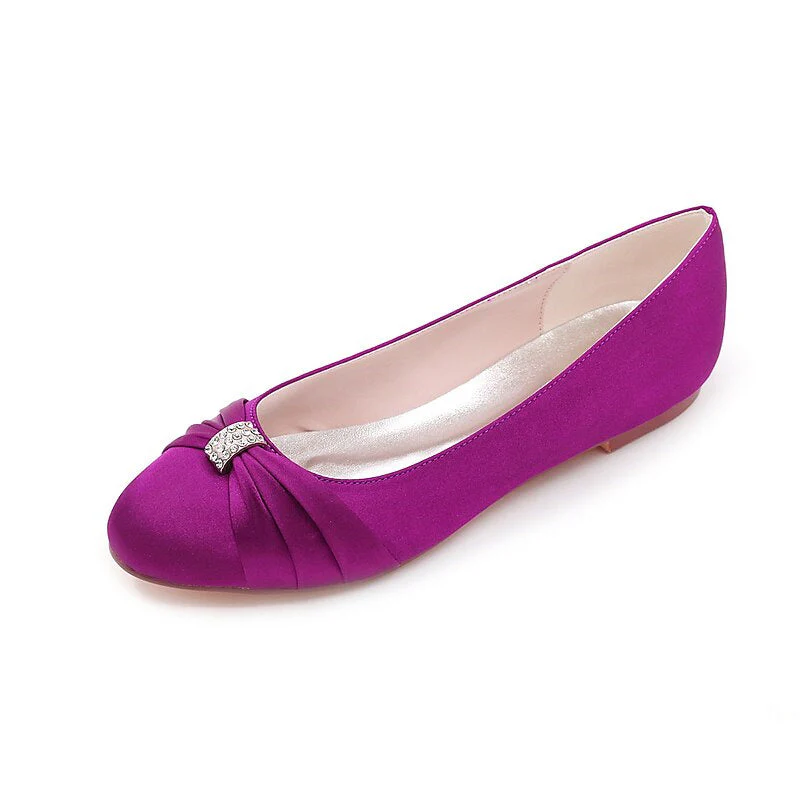 Women's Wedding Shoes Bridesmaid Shoes Flat Heel Round Toe Bridal Shoes - Image 11