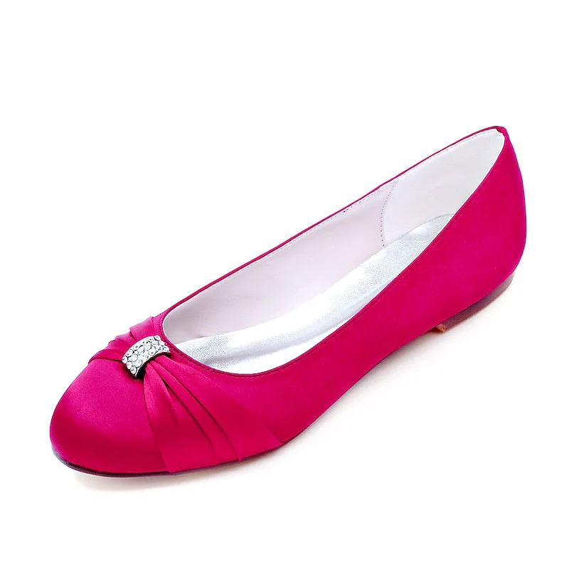 Women's Wedding Shoes Bridesmaid Shoes Flat Heel Round Toe Bridal Shoes - Image 13