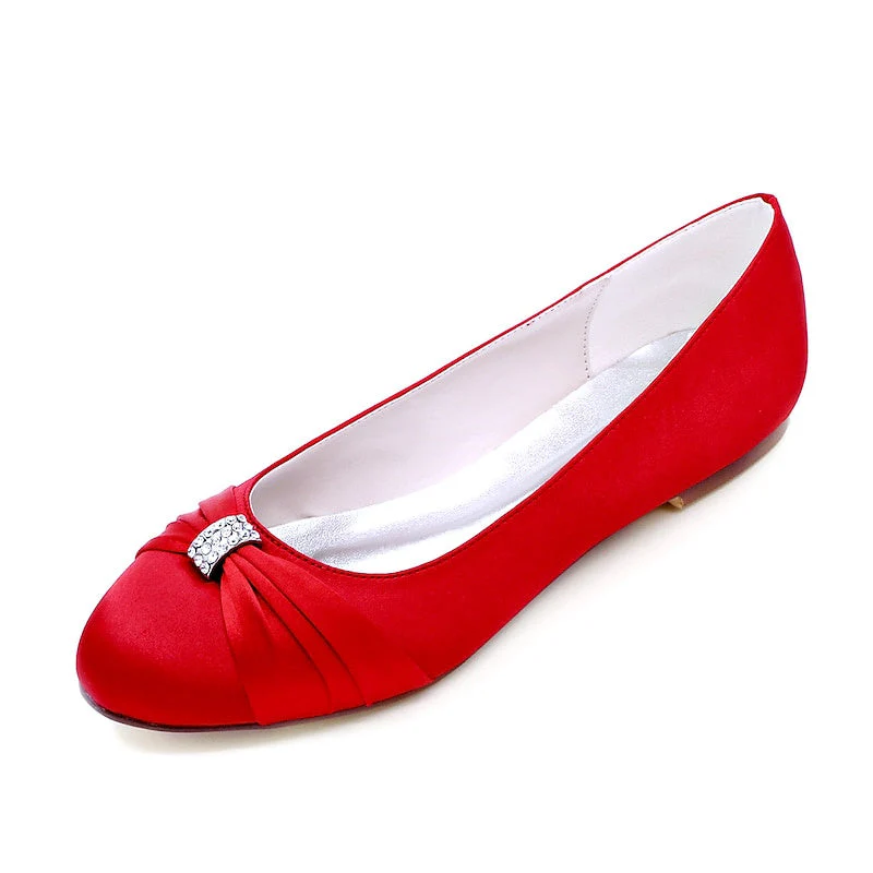 Women's Wedding Shoes Bridesmaid Shoes Flat Heel Round Toe Bridal Shoes - Image 14