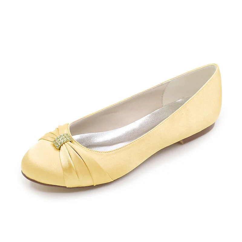 Women's Wedding Shoes Bridesmaid Shoes Flat Heel Round Toe Bridal Shoes - Image 15