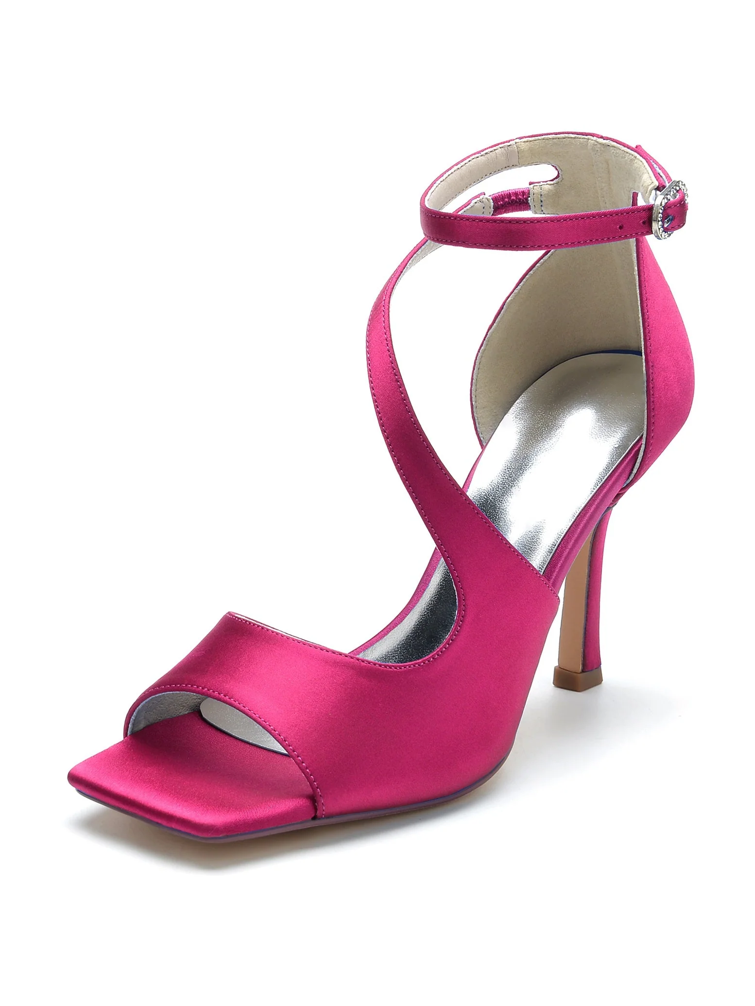 Women's Wedding Shoes High Heel Open Toe Bridesmaid Shoes - Image 12