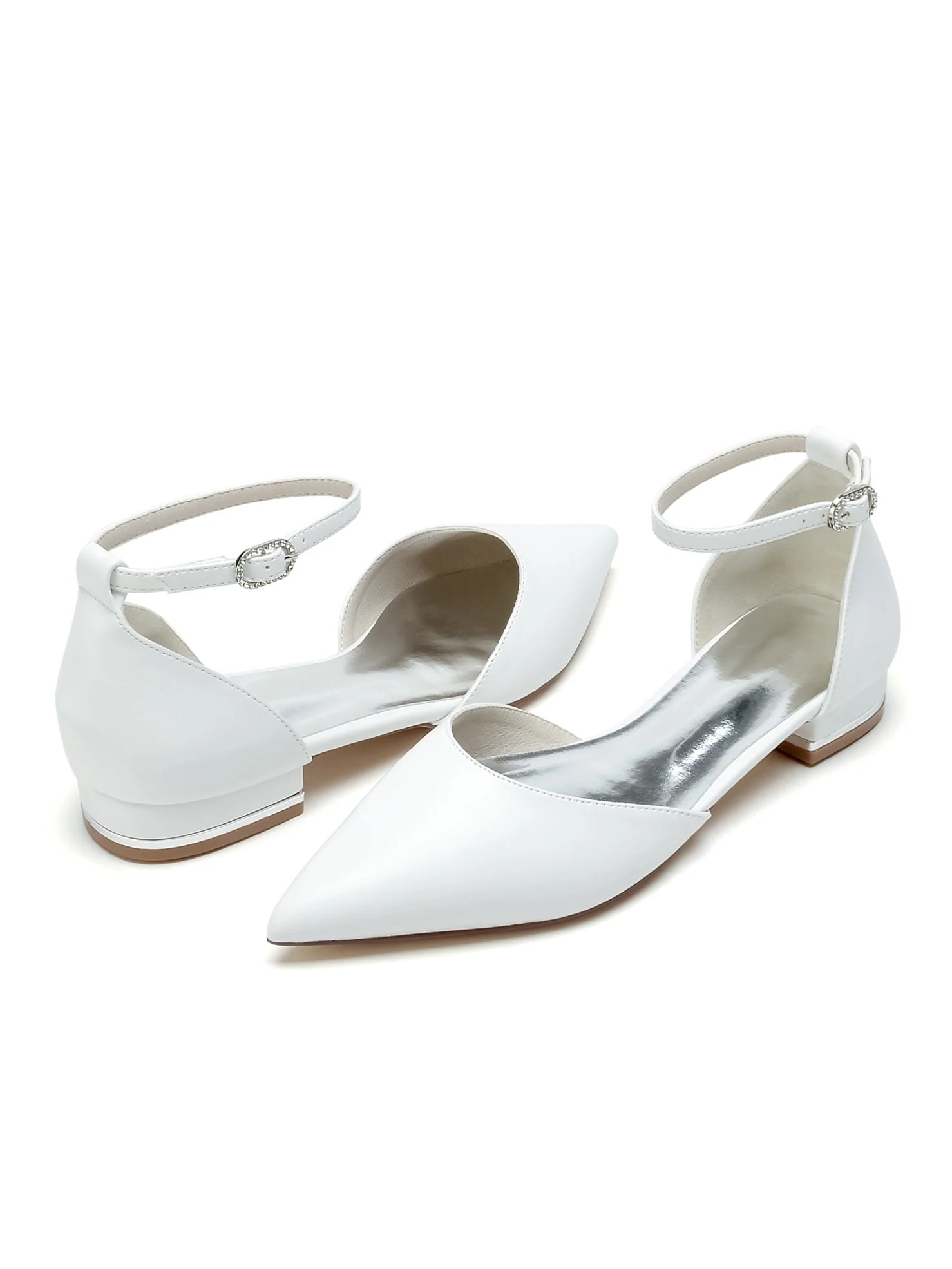 Women's Wedding Shoes Low Heel Pointed Toe Bridesmaid Shoes - Image 2