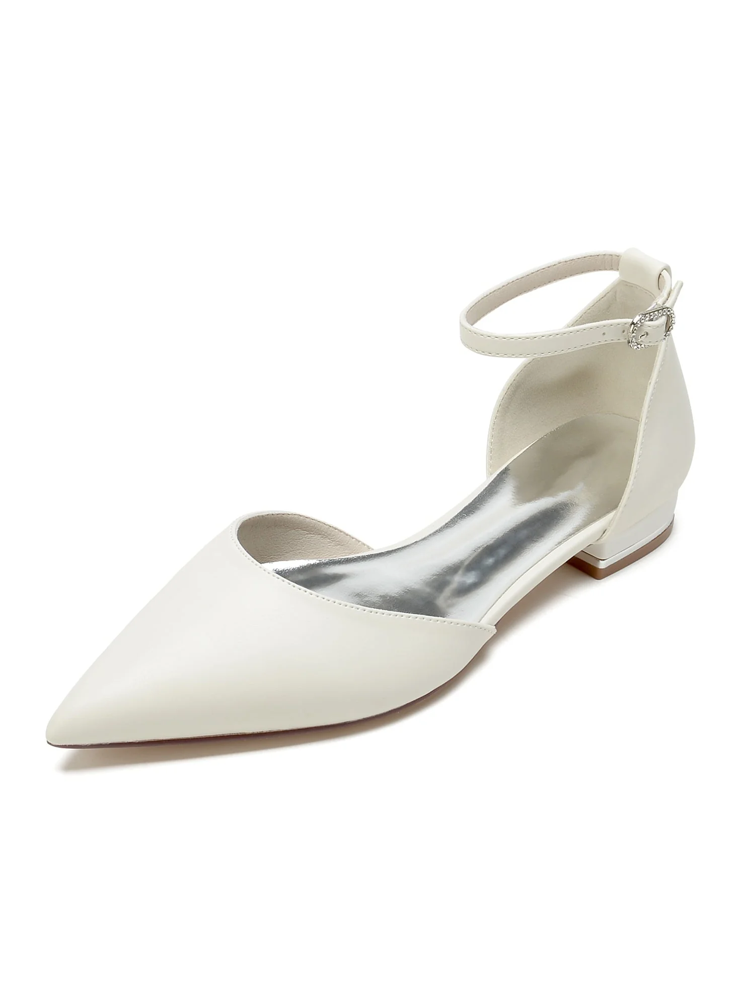 Women's Wedding Shoes Low Heel Pointed Toe Bridesmaid Shoes - Image 6