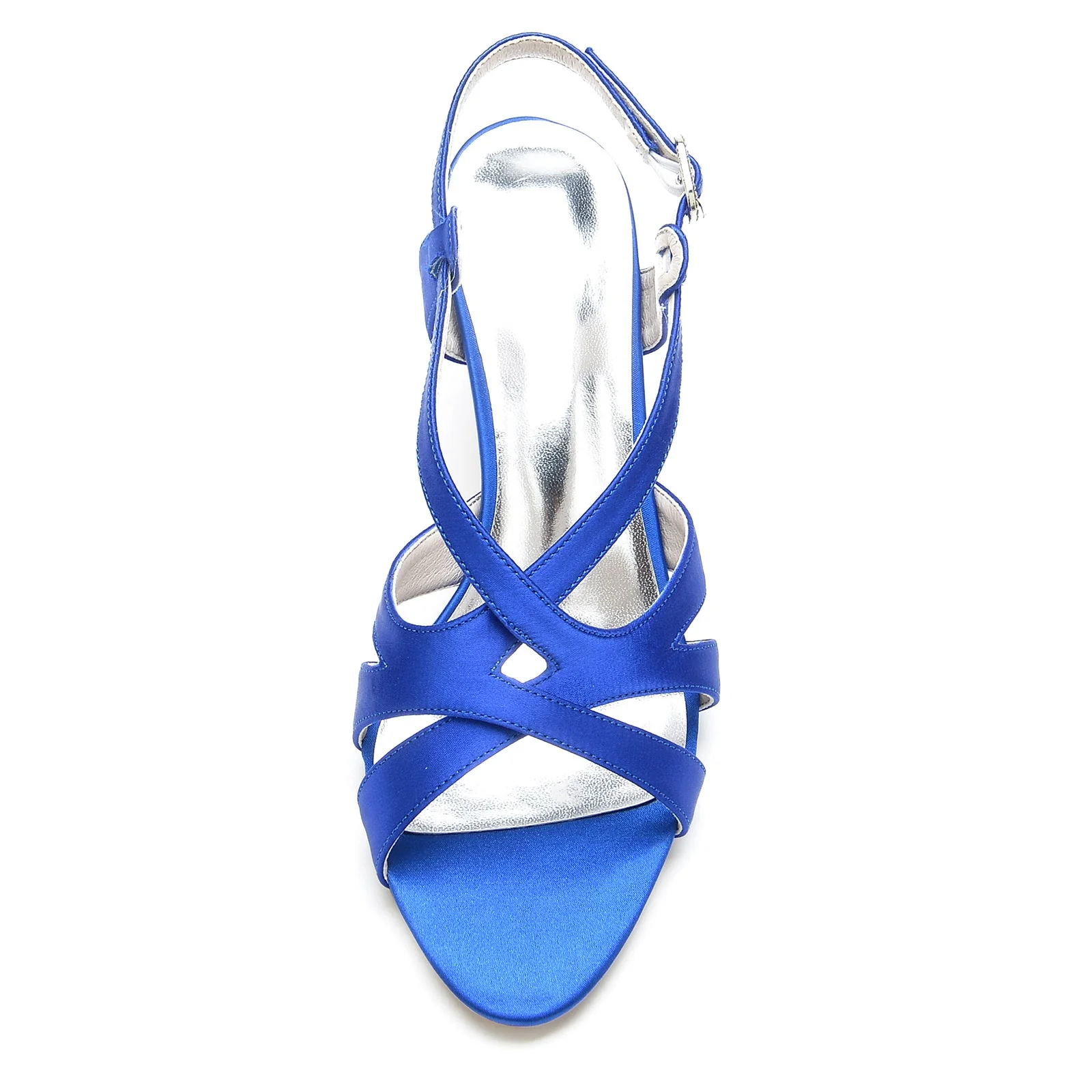 Women's Wedding Shoes Opened Toe Crossed Buckle Mid Heel Minimalism Bridal Shoes - Image 6
