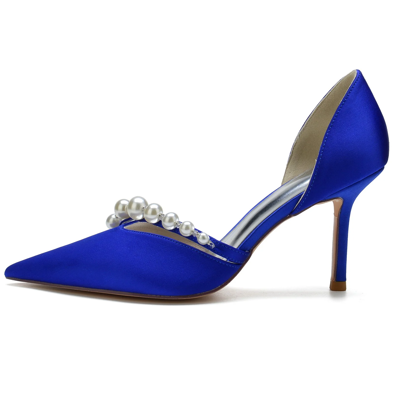 Women's Wedding Shoes Pearl Stiletto Pointed Toe Minimalism Bridal Shoes - Image 2
