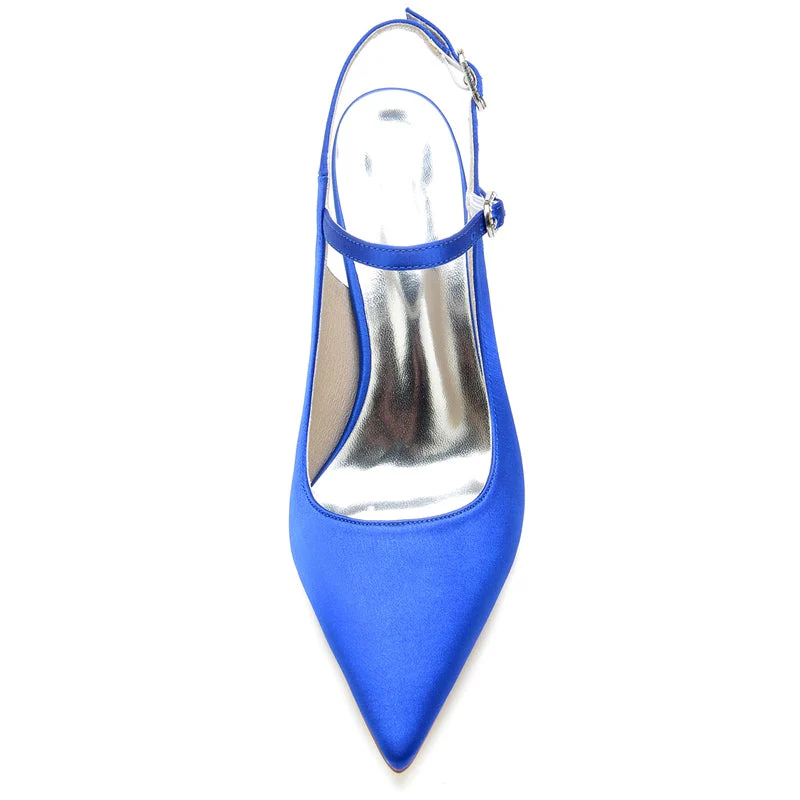 Women's Wedding Shoes Pointed Toe High Heel Buckle Sandals Bridal Shoes - Image 3