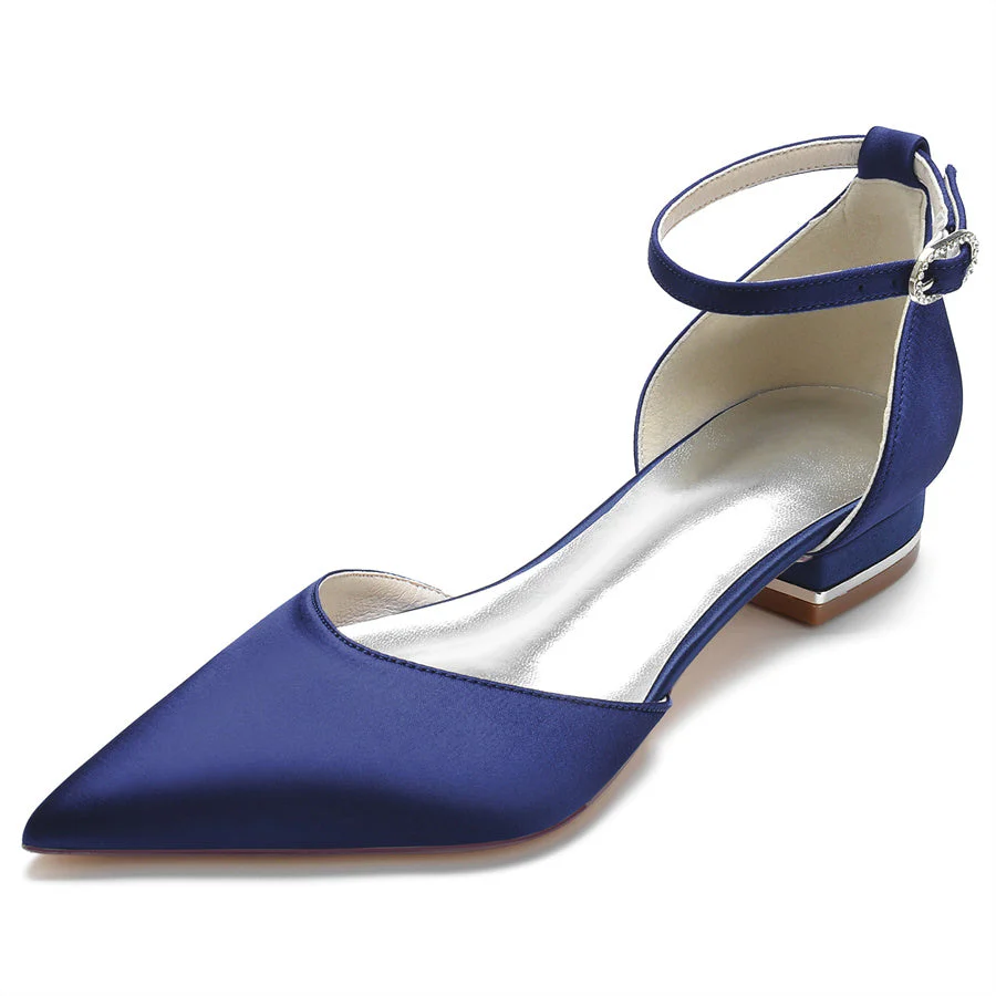 Women's Wedding Shoes Pointed Toe Low Heel Minimalist Bridal Shoes - Image 15