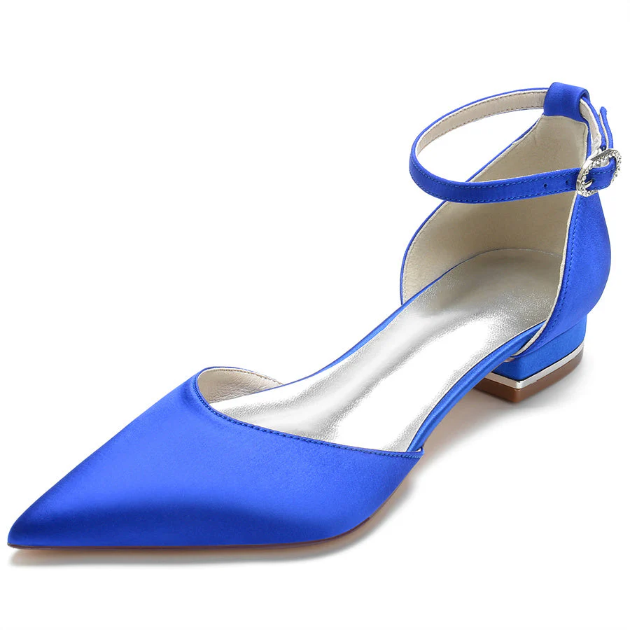 Women's Wedding Shoes Pointed Toe Low Heel Minimalist Bridal Shoes - Image 9