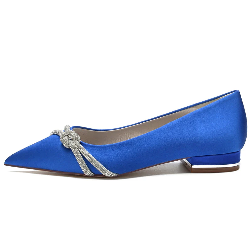 Women's Wedding Shoes Pointed Toe Low Heel Stylish Bridal Shoes with Mini Beadings - Image 2