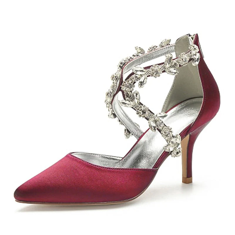 Women's Wedding Shoes Pumps Bling Bling Dress Shoes Crystal High Heel Pointed Toe Bridal Shoes - Image 5