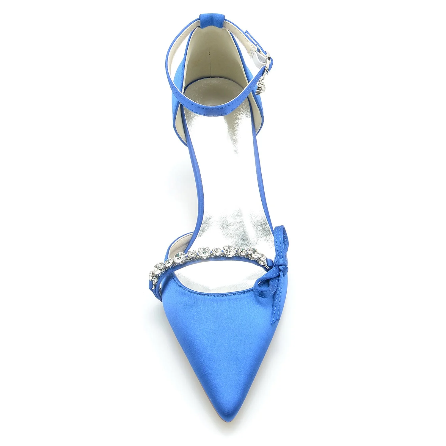 Women's Wedding Shoes Rhinestone Bow Mid Pointed Toe Bridal Shoes - Image 4