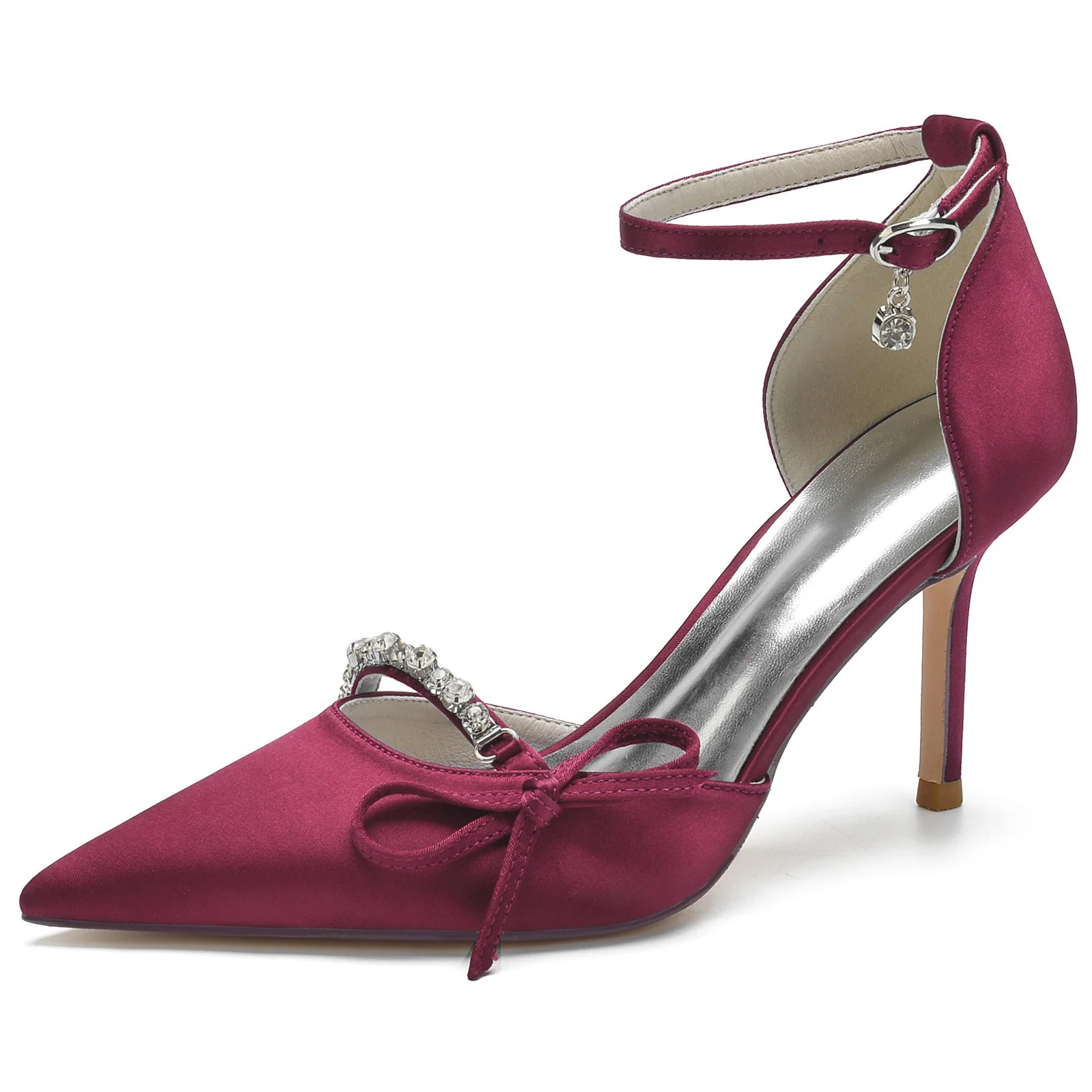 Women's Wedding Shoes Rhinestone Bow(s) Stiletto Pointed Toe Bridal Shoes - Image 8